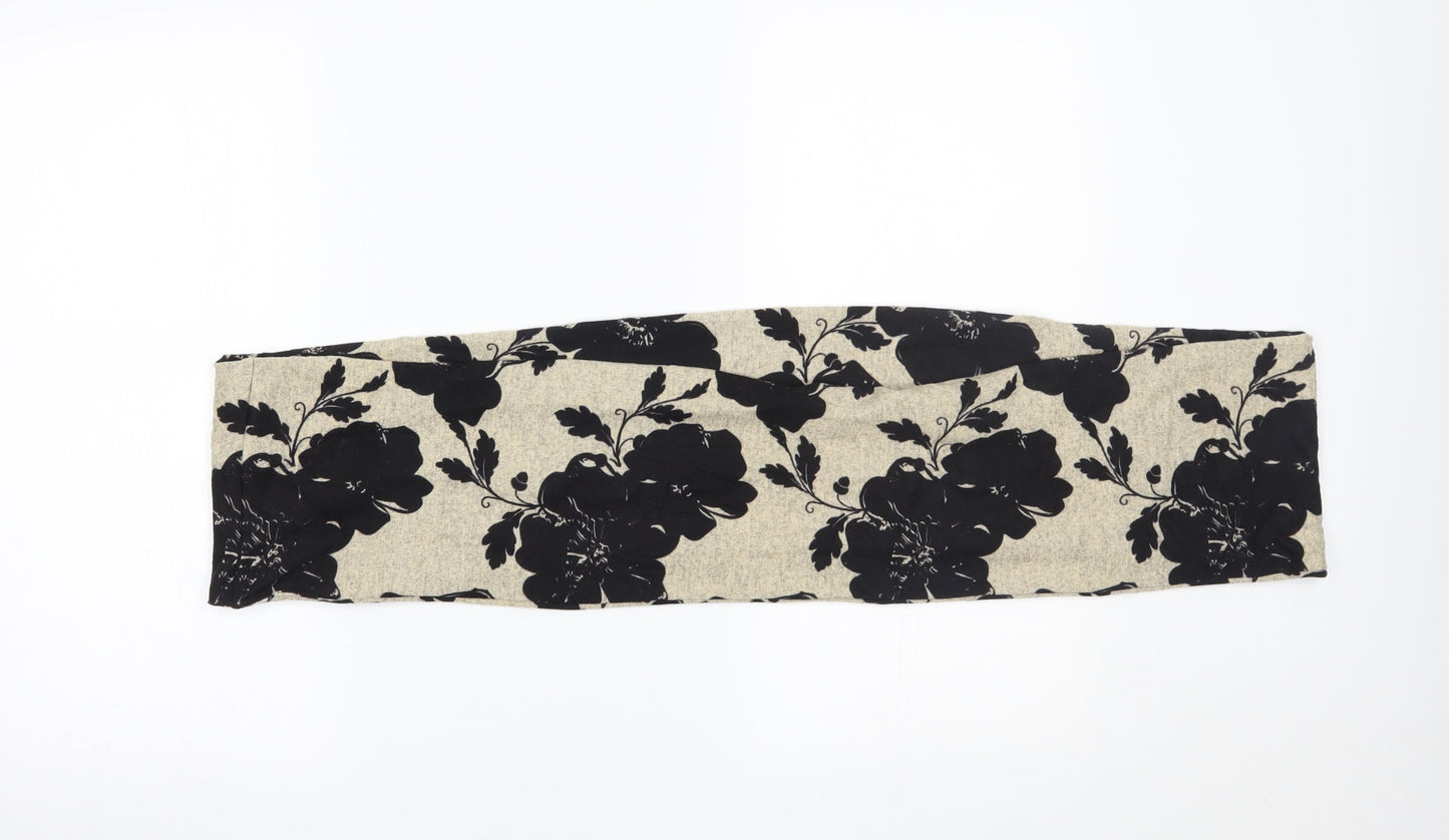Preworn Womens Beige Floral Scarf