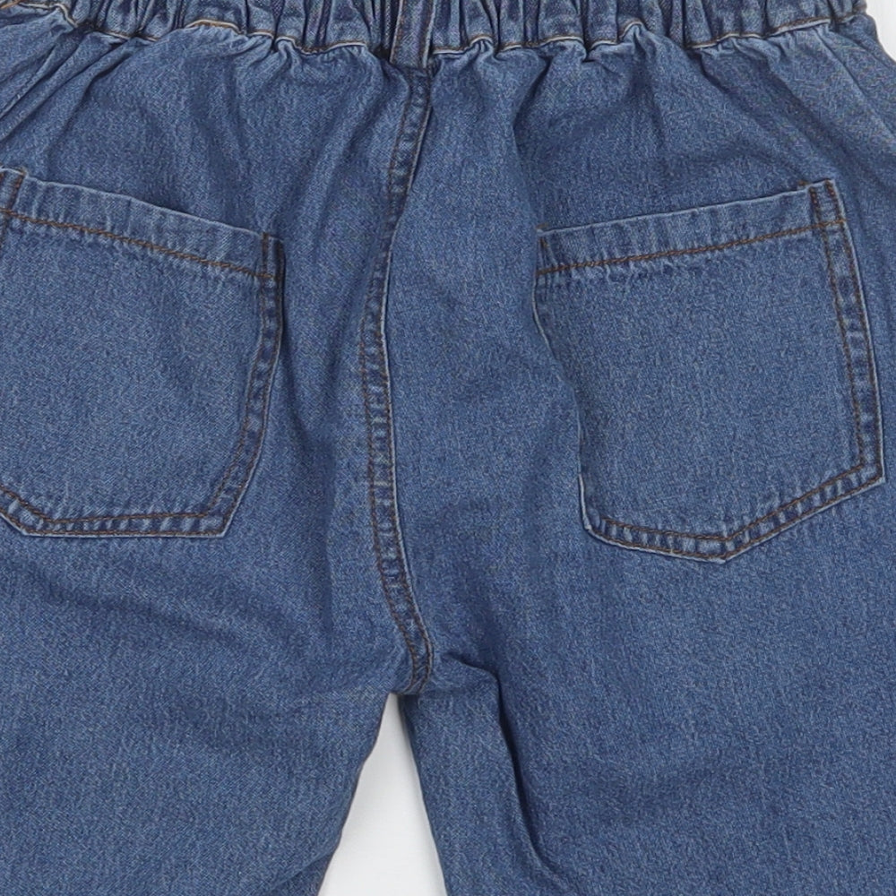 Preworn Girls Blue Mom Shorts Size 4-5 Years