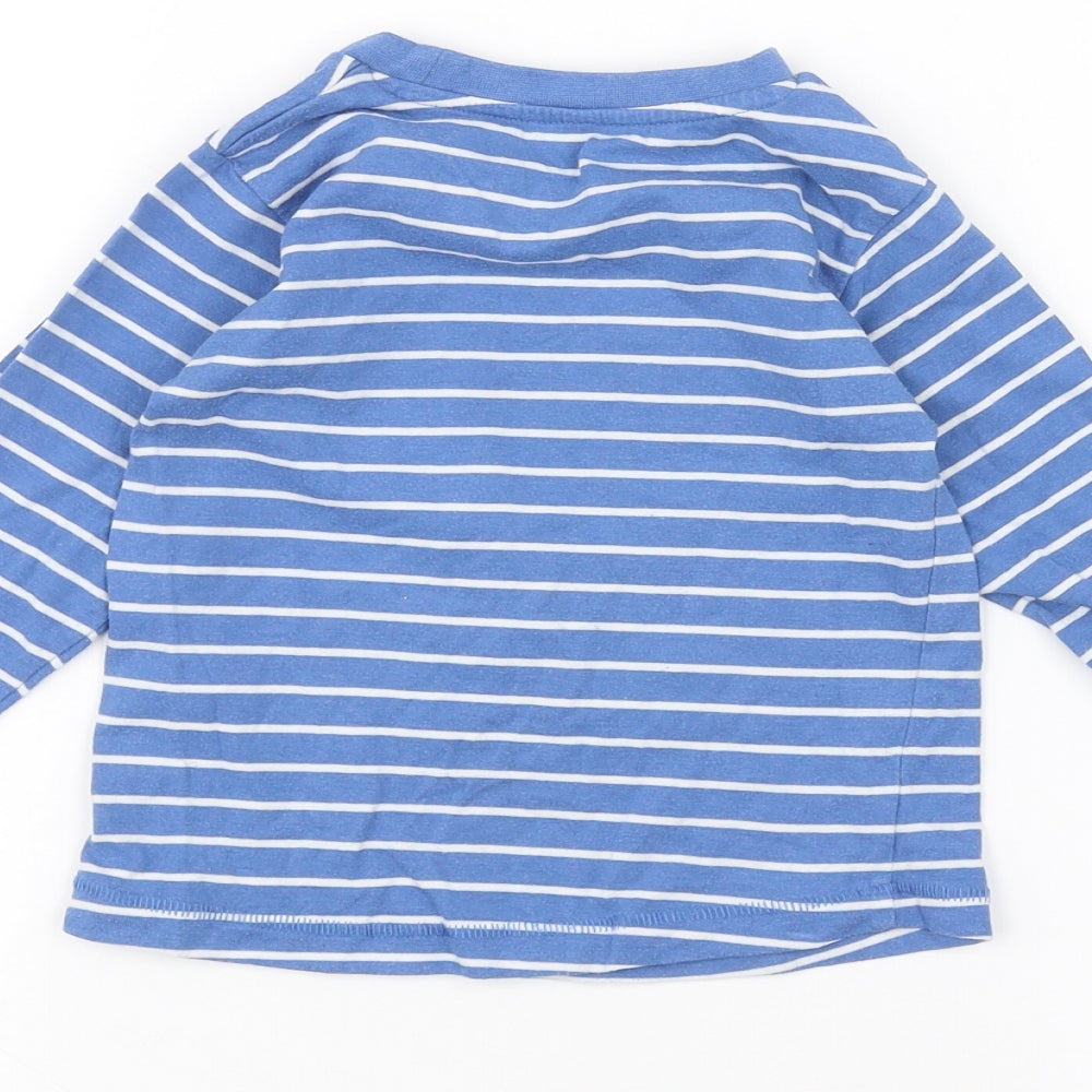 Mothercare Baby Blue Striped Basic T-Shirt Size 12-18 Months