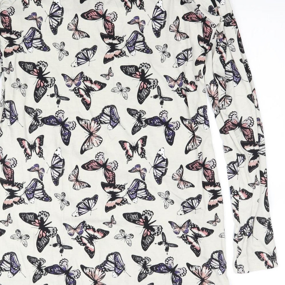 Per Una Womens Grey Basic Blouse Size 8 - Asymmetric Butterflies