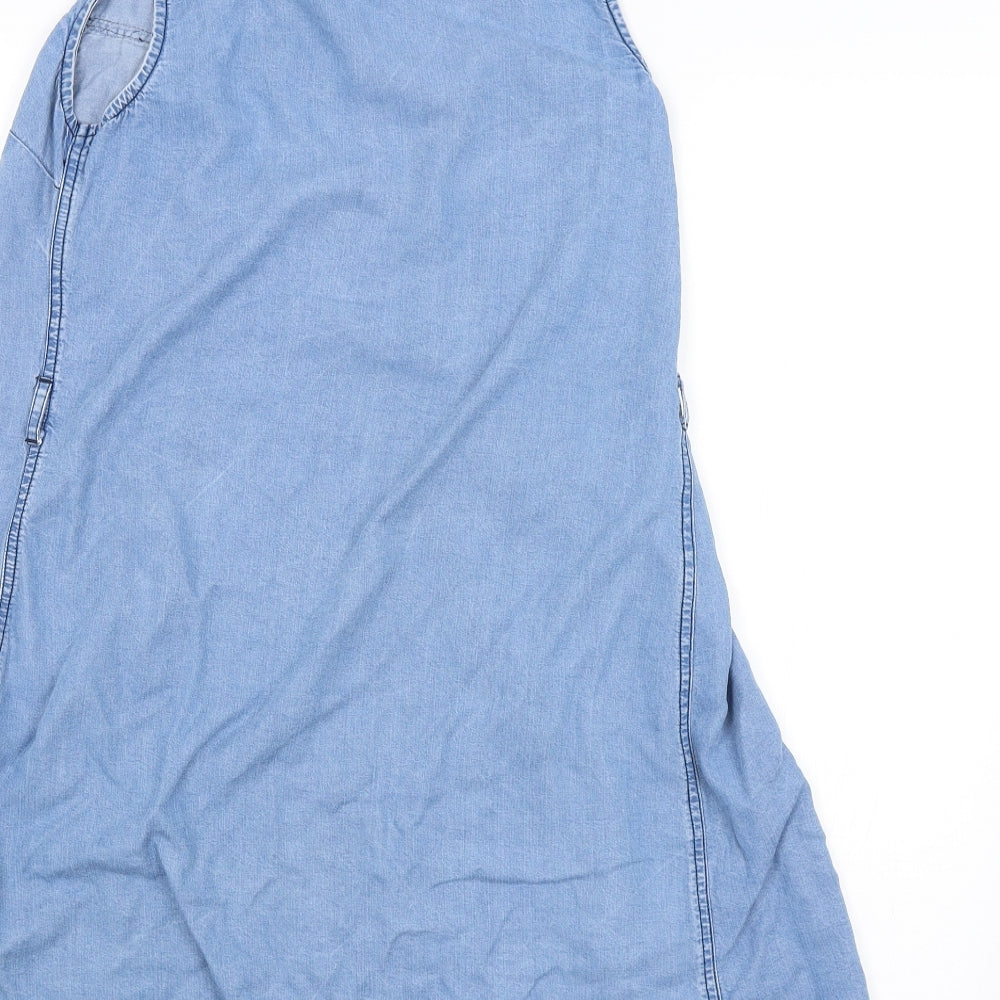 Very Womens Blue Basic Button-Up Size 8
