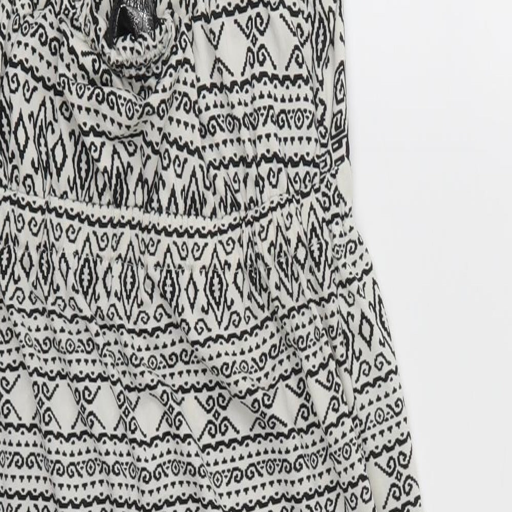 Amber Krystal Womens White Geometric Tank Dress Size M