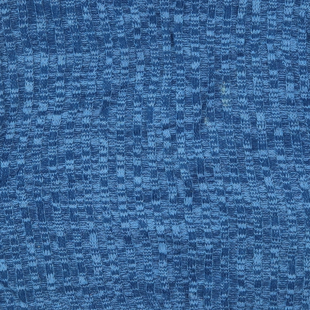 Fully Fashioned Womens Blue Knit Henley Jumper Size XL
