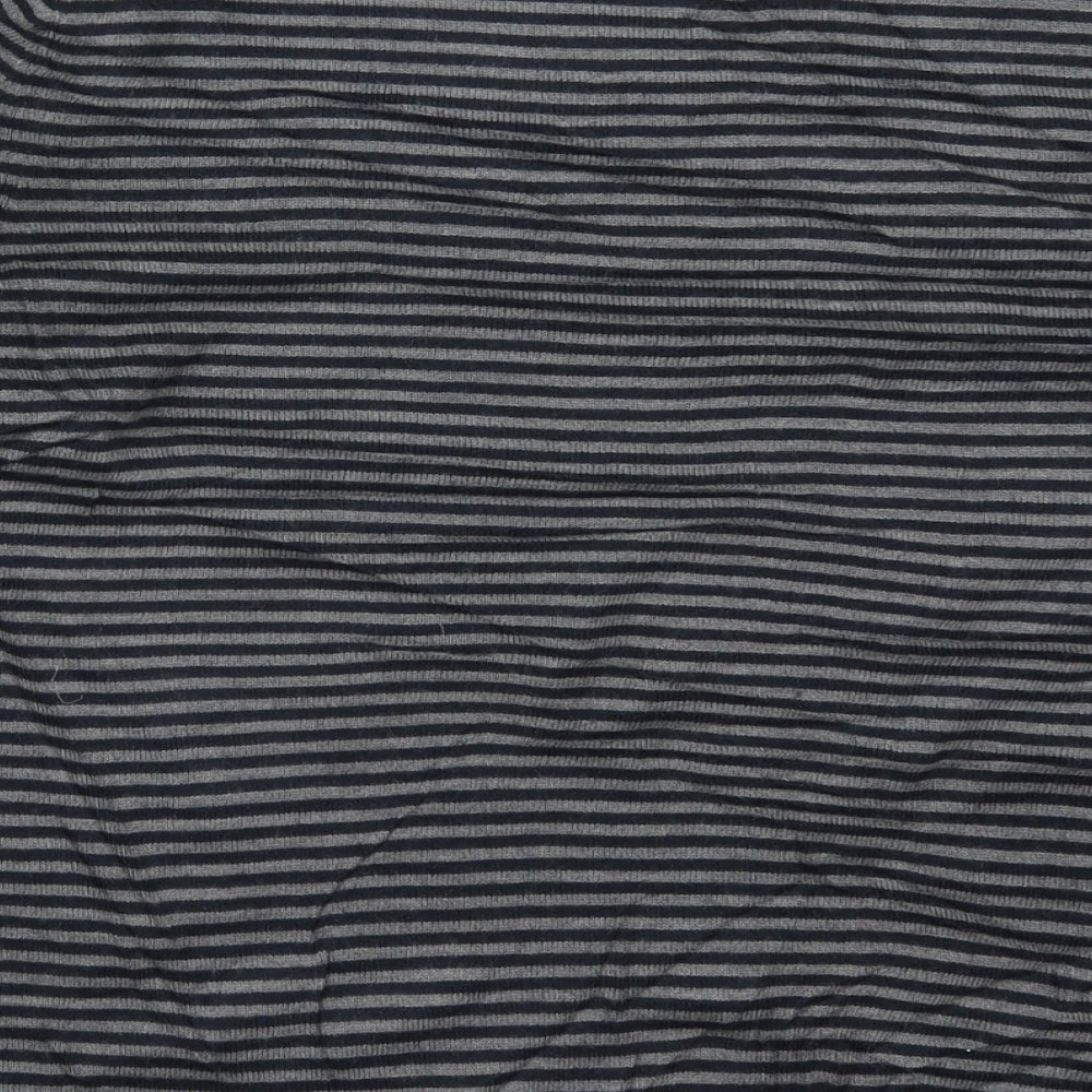 Marks & Spencer Mens Grey Striped Knit Pullover Jumper Size L