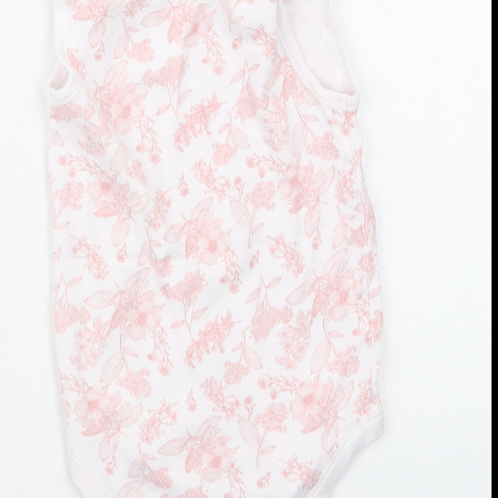 TU Girls Pink Floral Babygrow One-Piece Size 9-12 Months