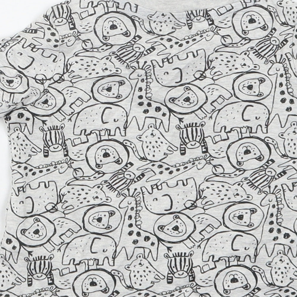 F&F Boys Grey Geometric Basic T-Shirt Size 3-6 Months