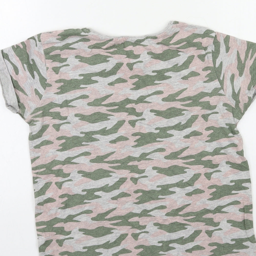 Primark Girls Green Camouflage Basic T-Shirt Size 10 Years