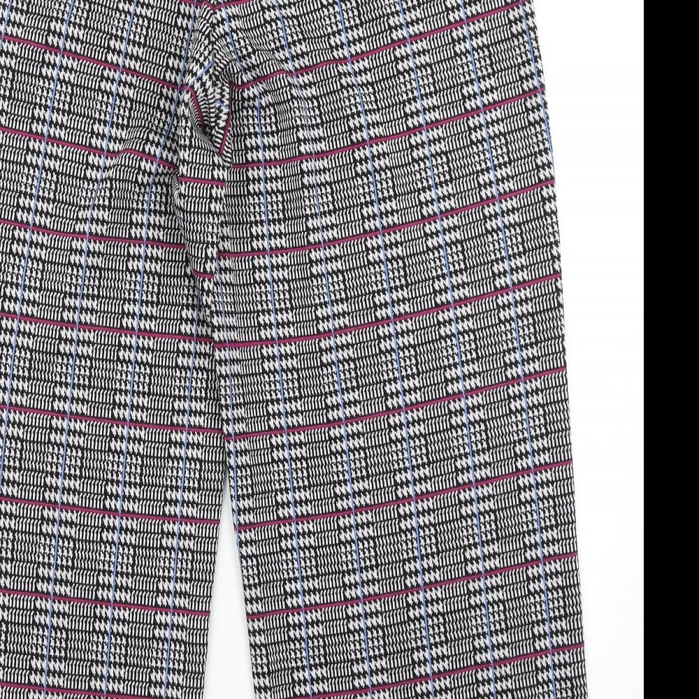 Aniston Womens Black Houndstooth Trousers Size 16 L24 in