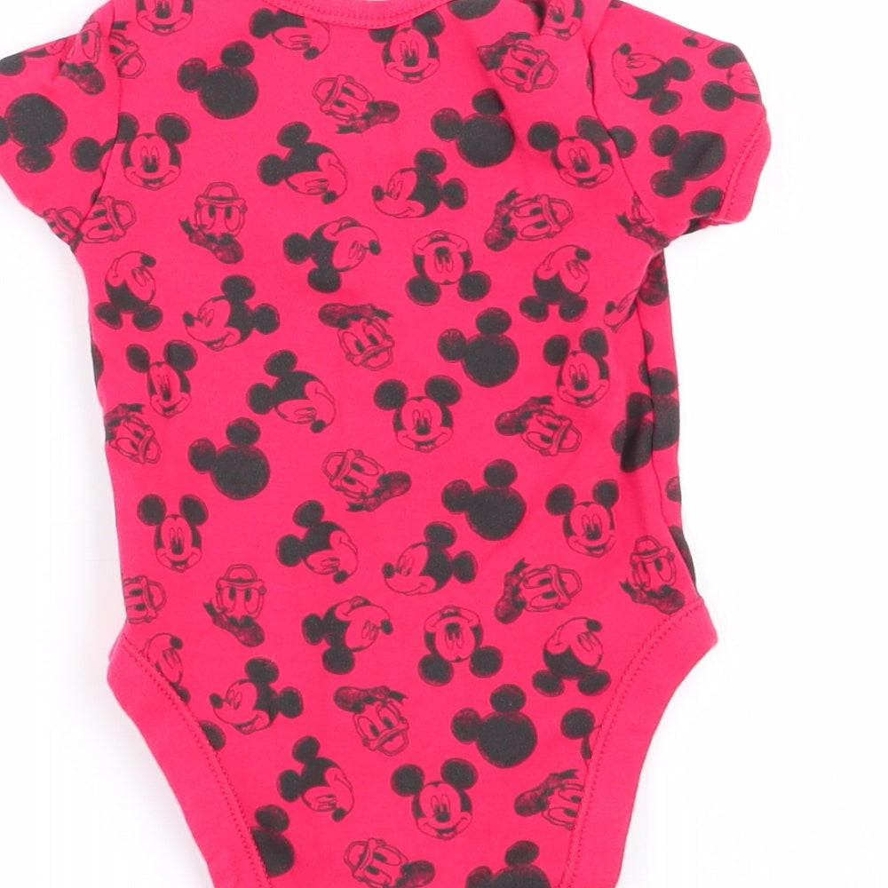 Asda George Boys Red Animal Print Babygrow One-Piece Size 6-9 Months - mickey mouse