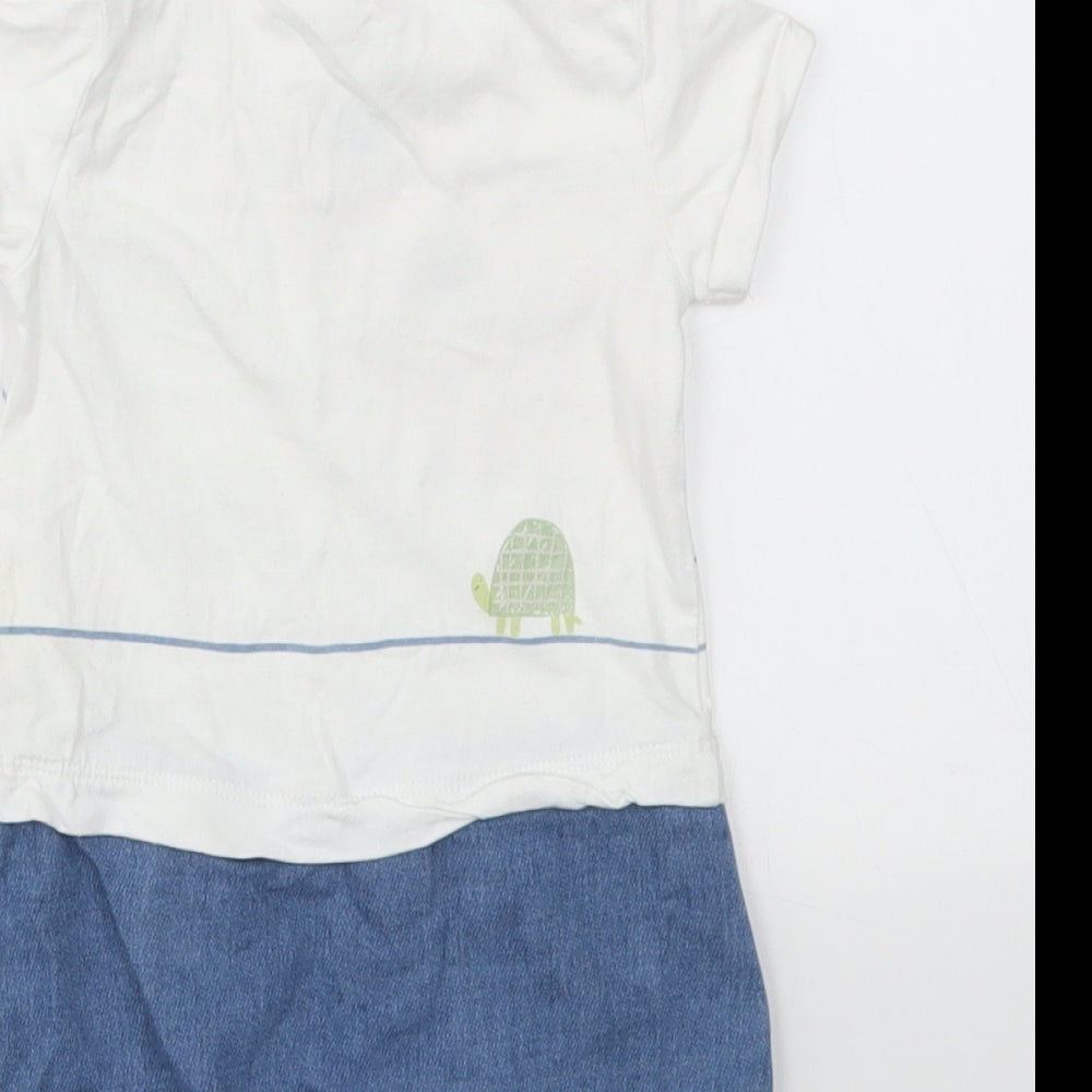 M Baby Blue Geometric Babygrow One-Piece Size 3-6 Months