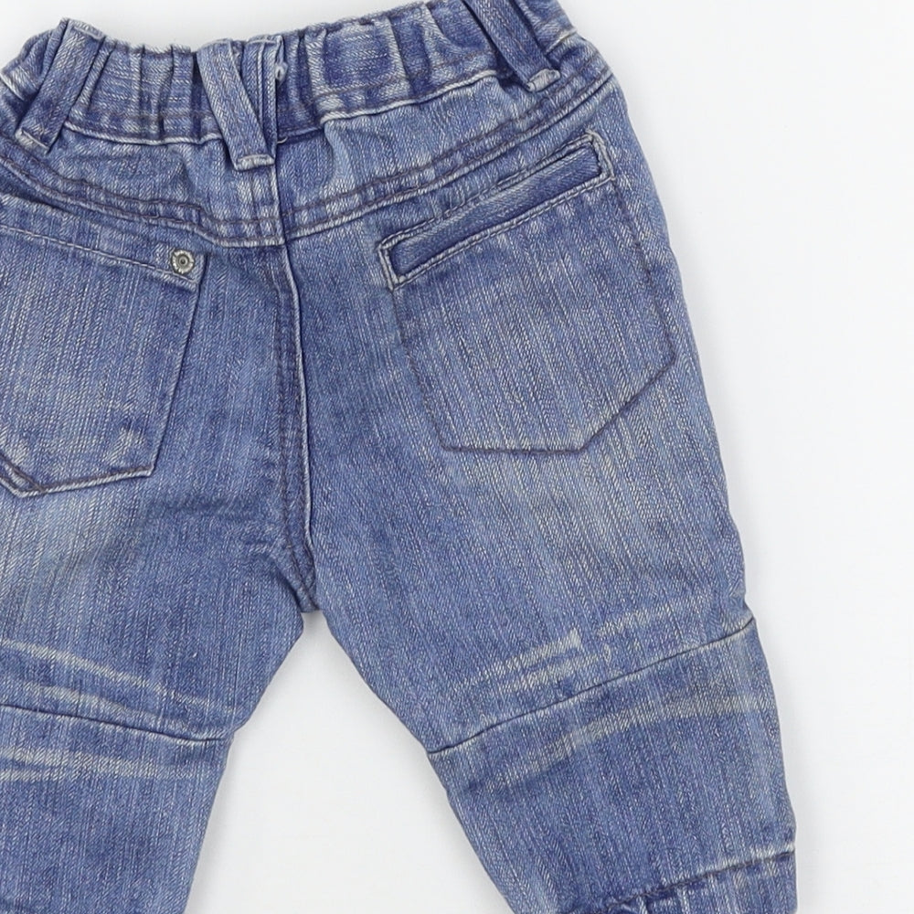 NEXT Boys Blue Denim Cargo Jeans Size 3-6 Months