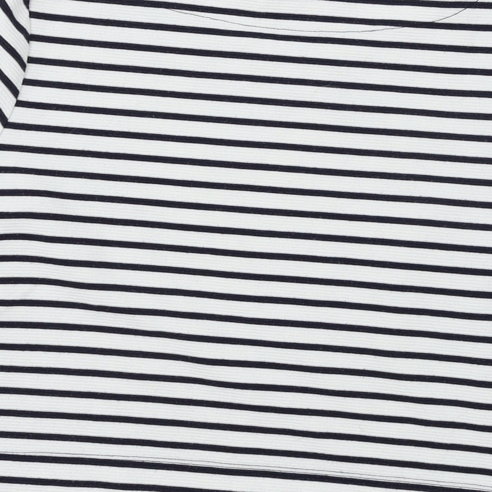 The Limited Womens White Striped Jersey Basic T-Shirt Size XS