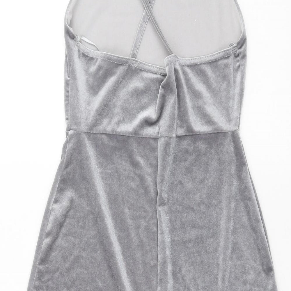 Boohoo Womens Grey Mini Size 8