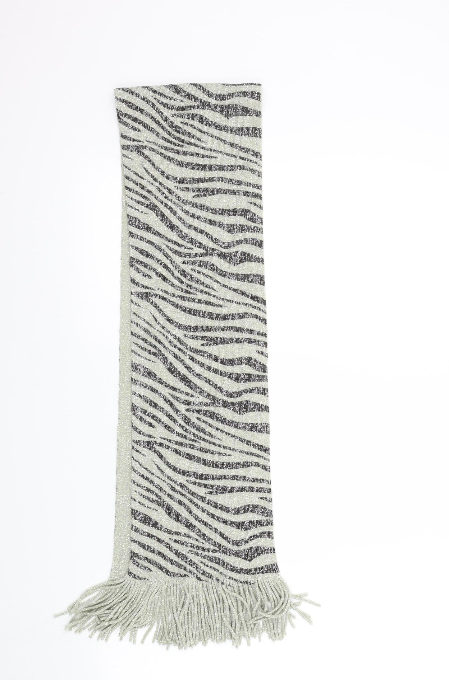 Preworn Womens Grey Geometric Scarf - Sparkle and Shine
