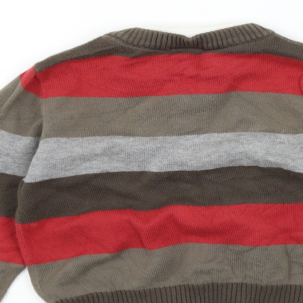 Cherokee Boys Brown Striped Pullover Jumper Size 2 Years