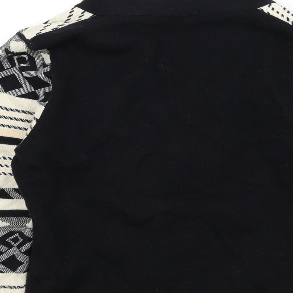 Marks & Spencer Womens Black Geometric Cardigan Jumper Size 10