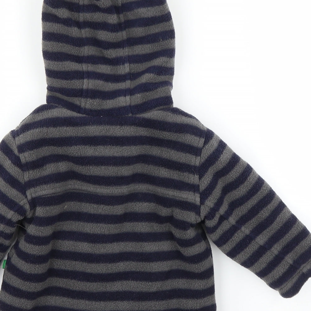 Debenhams Boys Blue Striped Pea Coat Coatigan Size 6-9 Months