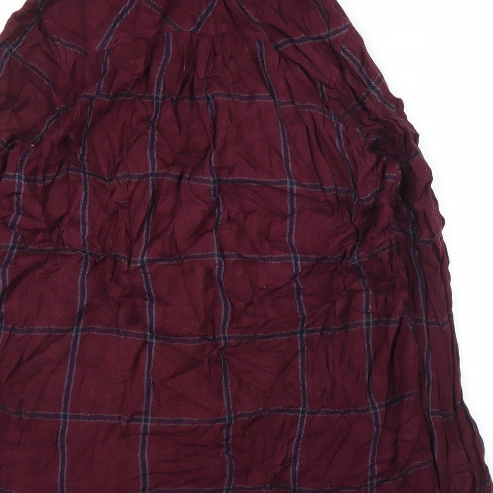 New Look Womens Purple Plaid Basic Button-Up Size 10
