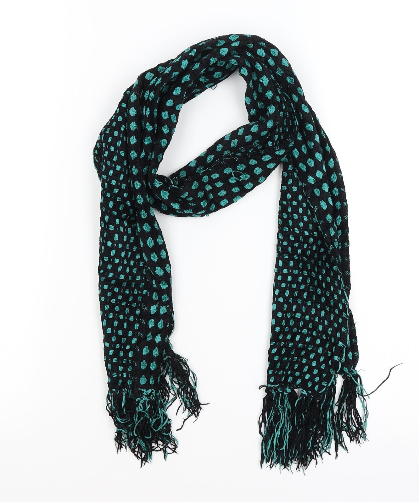 Preworn Womens Black Polka Dot Scarf