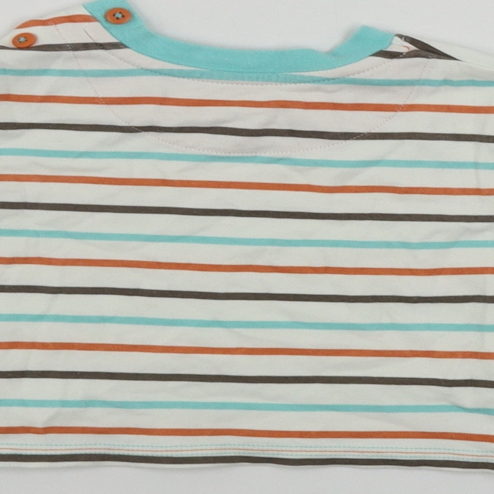 George Boys Beige Striped Basic T-Shirt Size 3-6 Months
