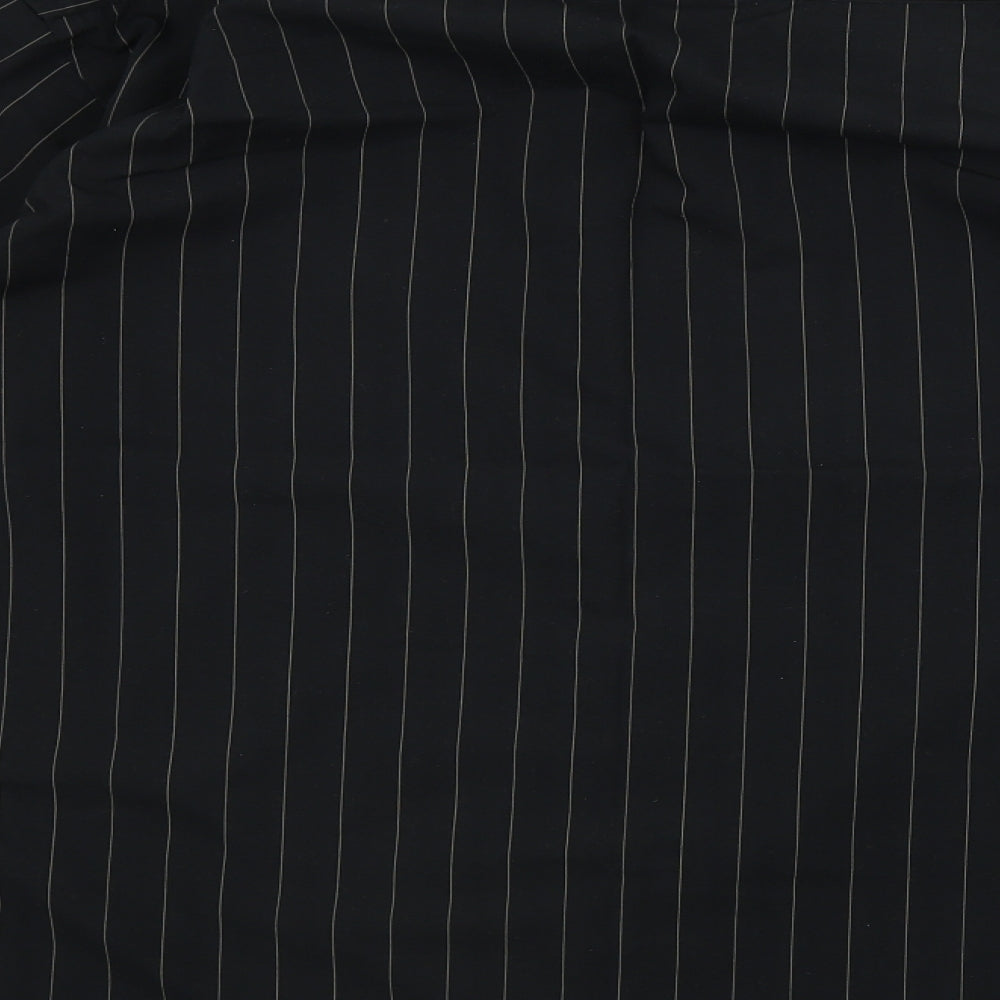 Cedarwood State Mens Black Striped Button-Up Size 15
