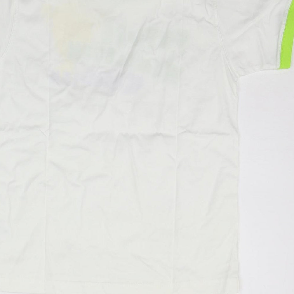 Wimbeldon Girls White Geometric Basic T-Shirt Size 12-13 Years