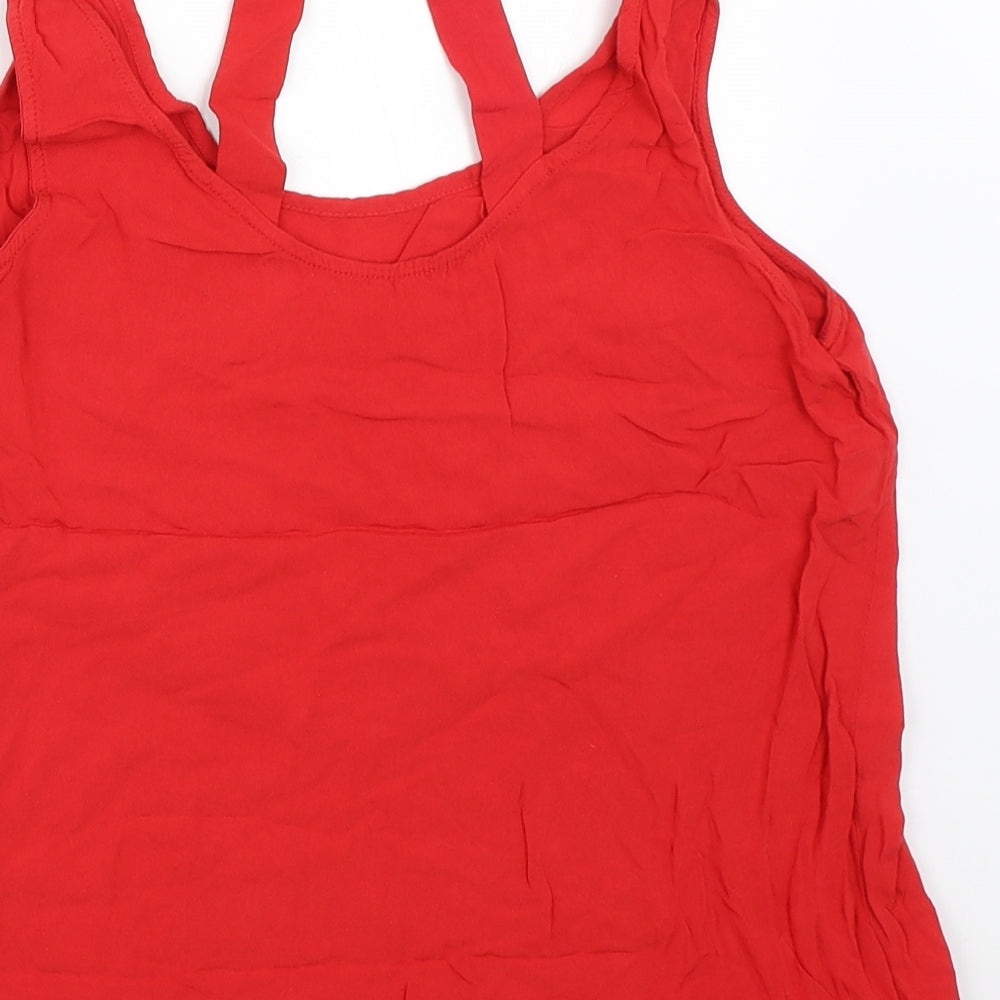 New Look Womens Red Basic Blouse Size 8