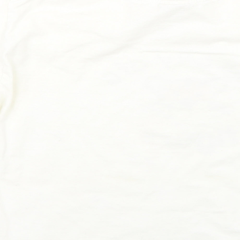 JERZEES Girls White Geometric Basic T-Shirt Size 7-8 Years