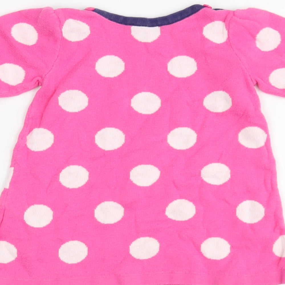 M Girls Pink Polka Dot Basic Casual Size 6-9 Months