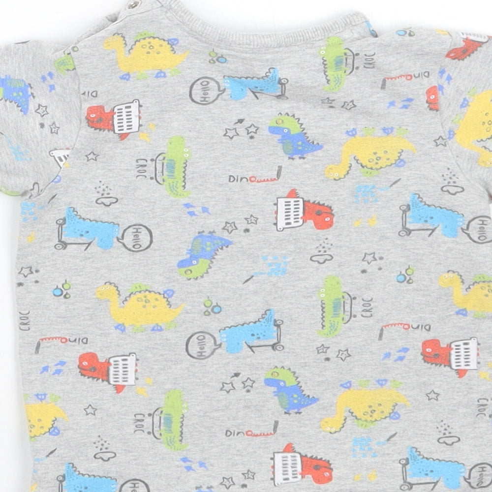 George Boys Grey Geometric Basic T-Shirt Size 9-12 Months