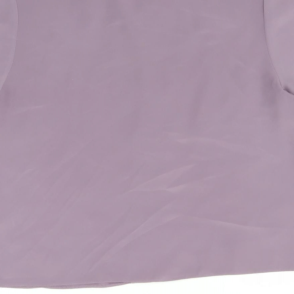 BERKETEX Womens Purple Floral Basic Button-Up Size 14