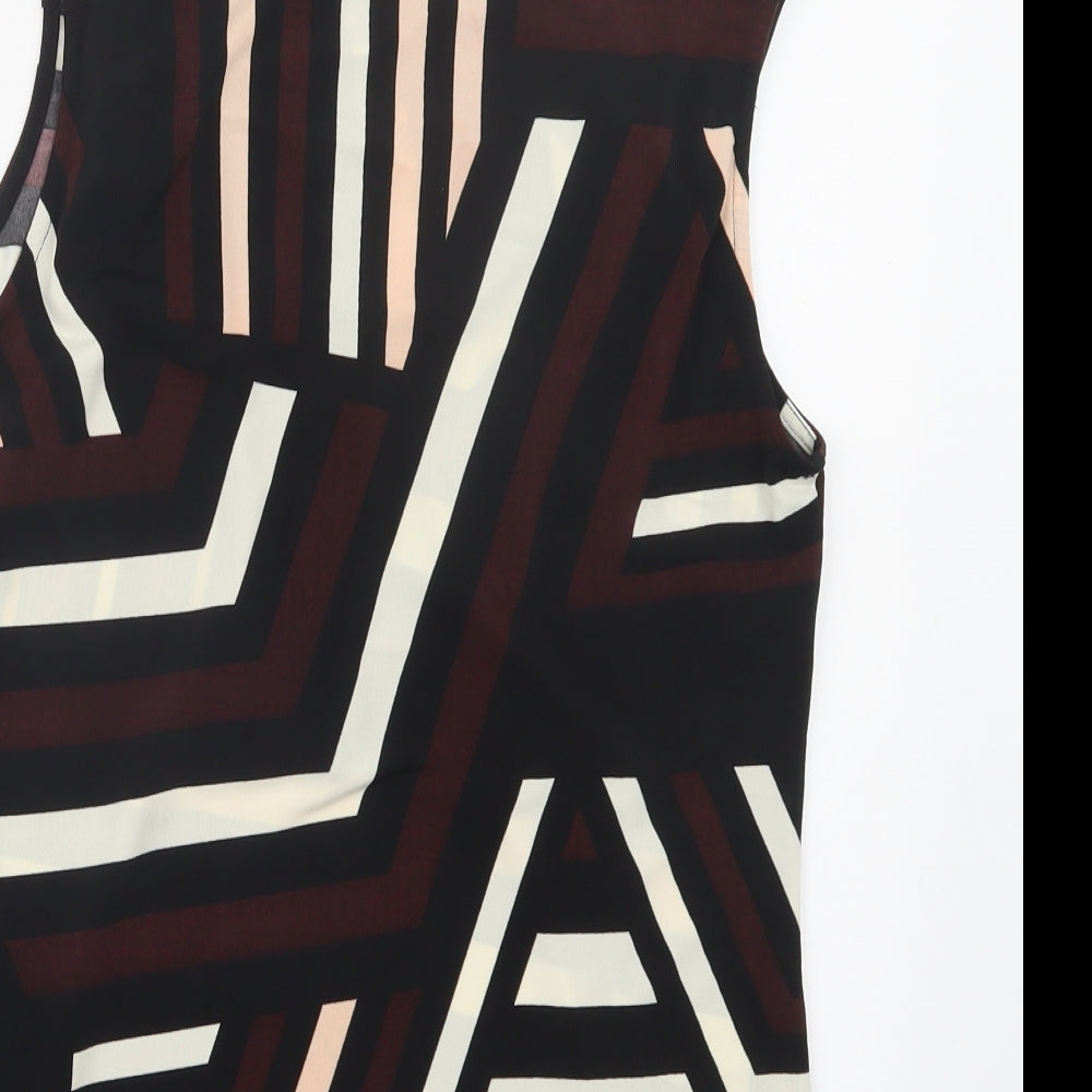 Wallis Womens Black Geometric Basic Blouse Size S