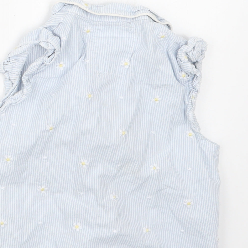 TU Girls Blue Striped Top Pyjama Top Size 6-7 Years