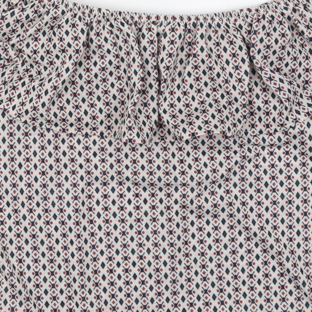 H&M Womens Red Geometric Basic T-Shirt Size S