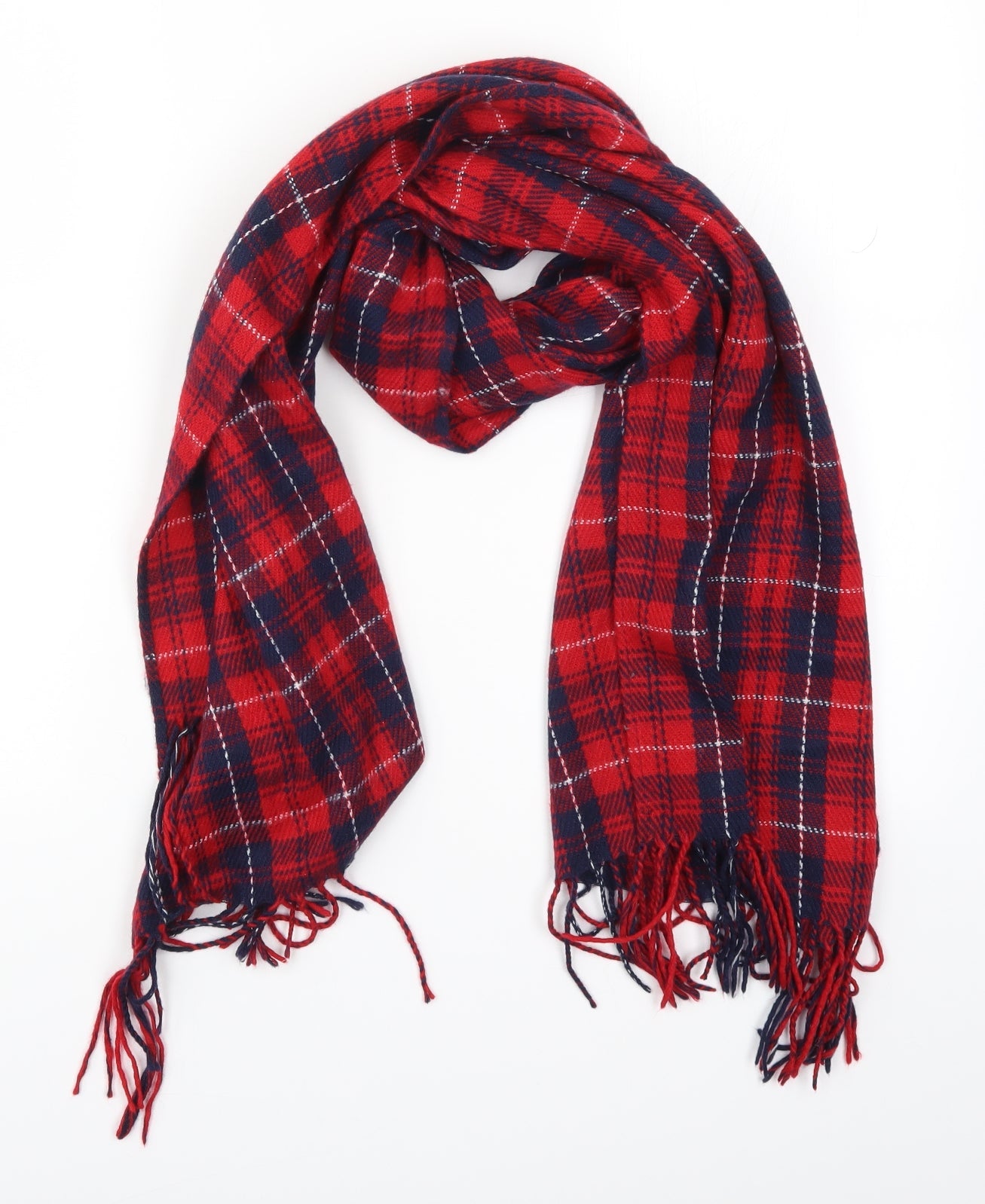 Preworn Womens Red Check Scarf