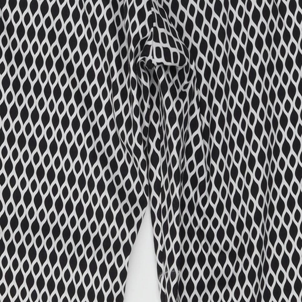 H&M Womens Black Geometric Trousers Size 10 L27 in
