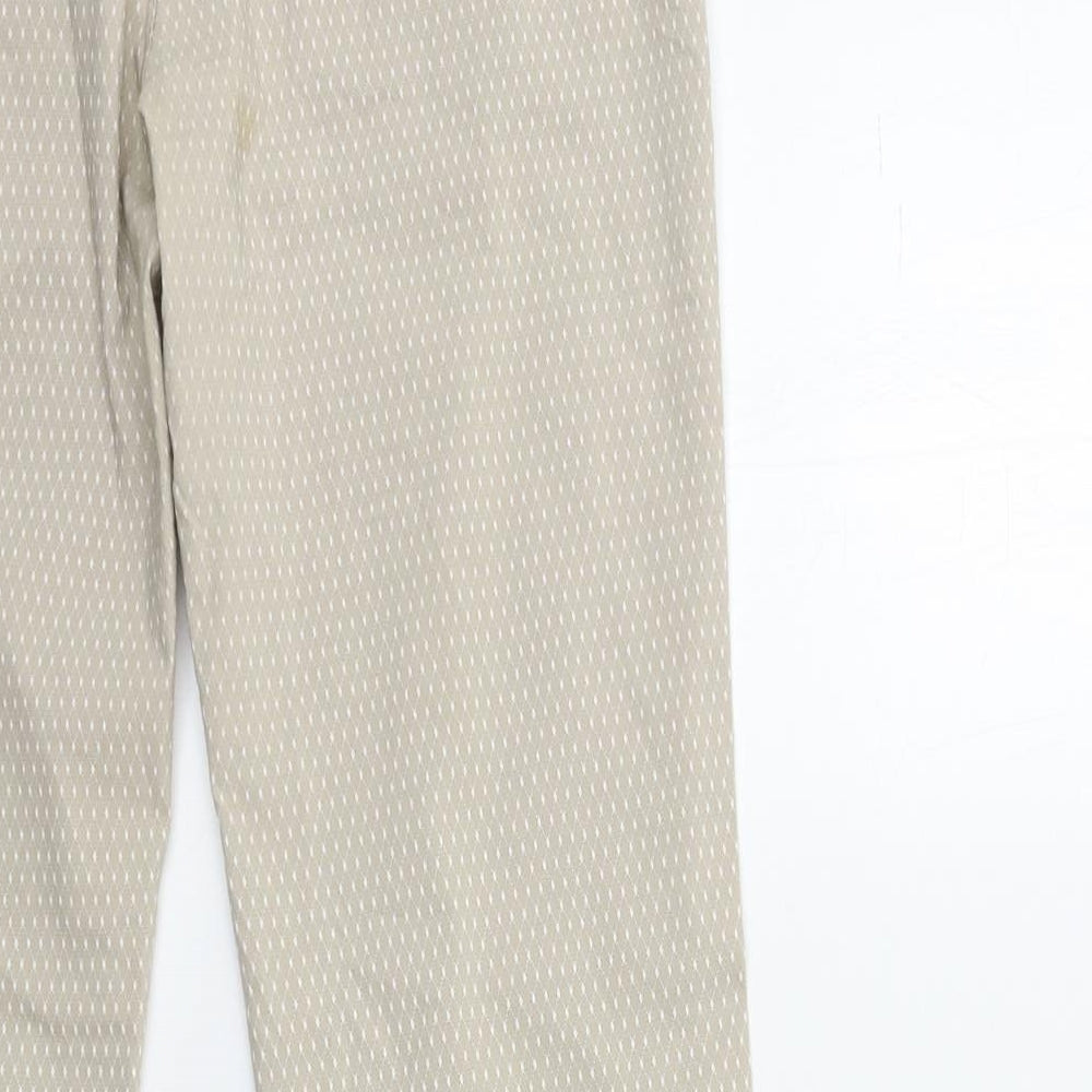 Preworn Womens Beige Geometric Trousers Size 30 in L29 in