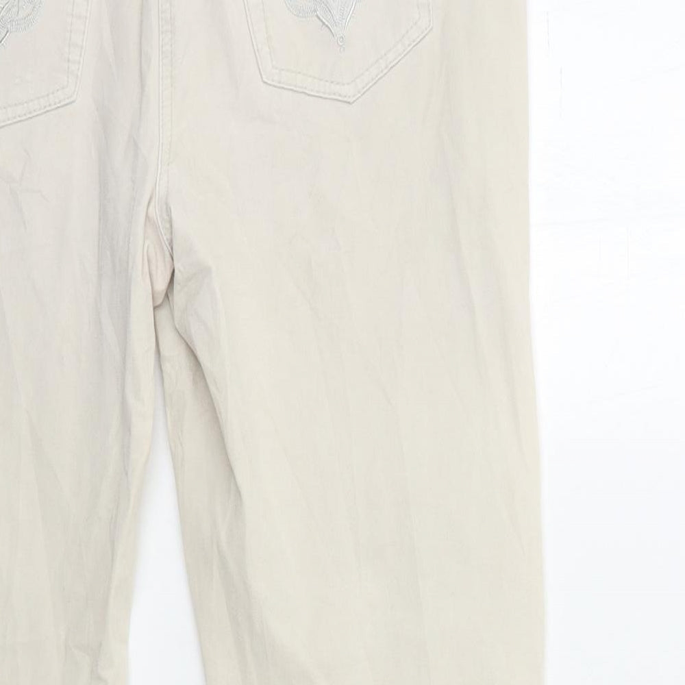 CARMELA Womens Beige Trousers Size 12 L29 in