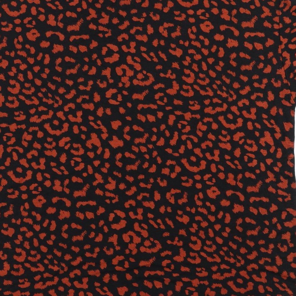 New Look Womens Brown Animal Print Basic T-Shirt Size 8