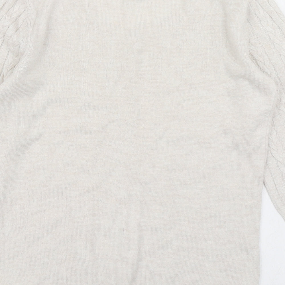 H&M Womens White Knit Pullover Jumper Size XS