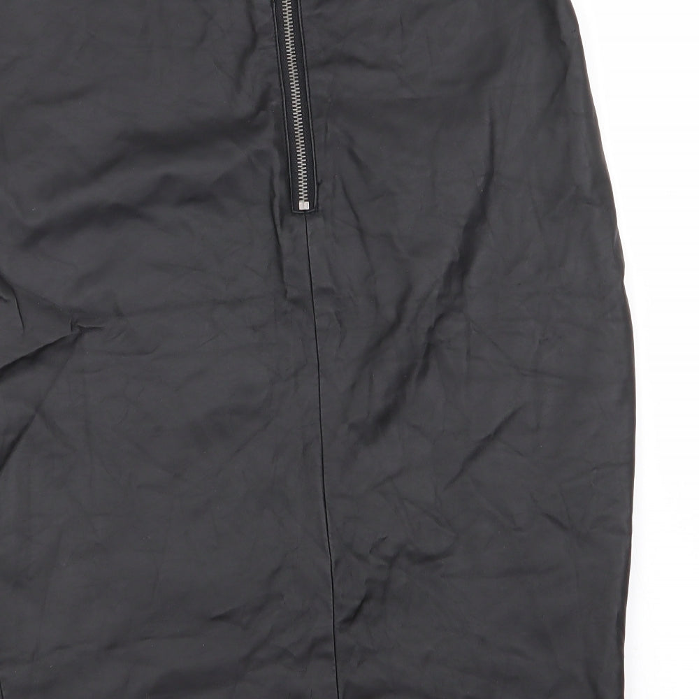 Topshop Womens Black A-Line Skirt Size 10