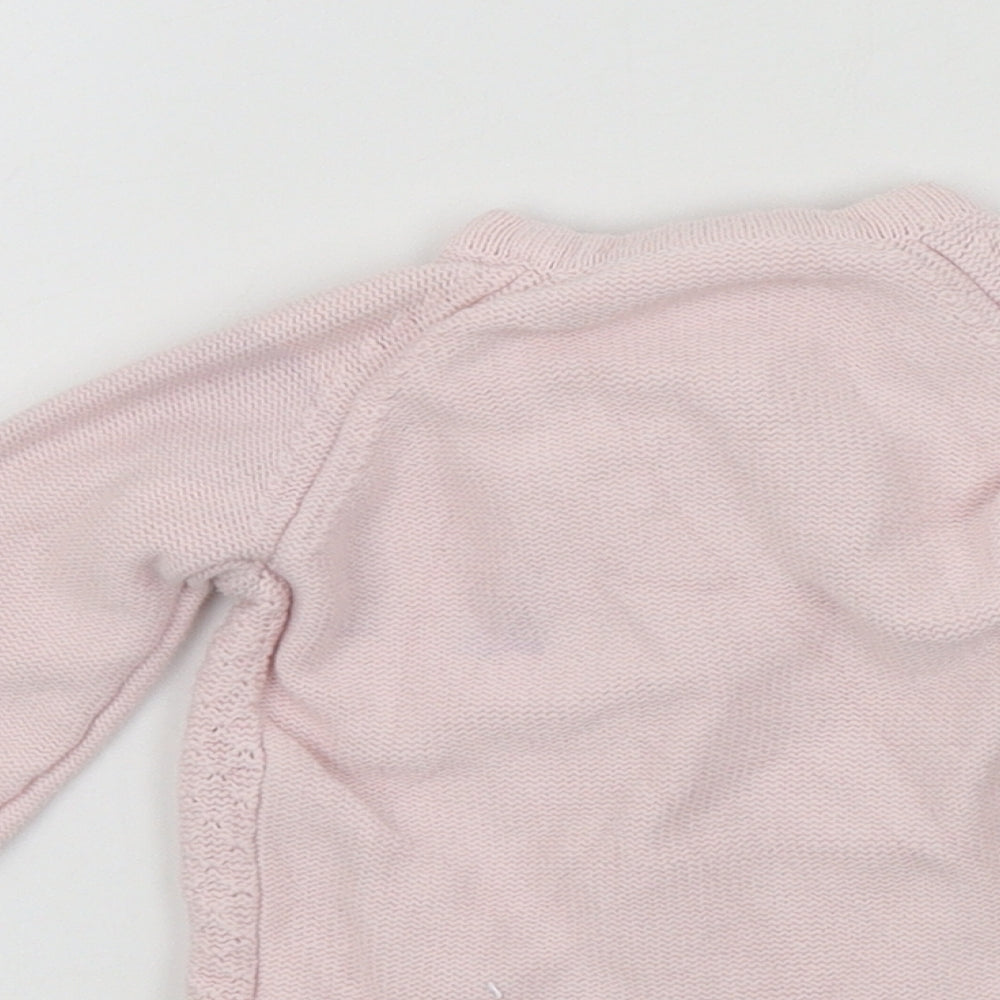 Nutmeg Girls Pink Colourblock Cardigan Jumper Size 3-6 Months