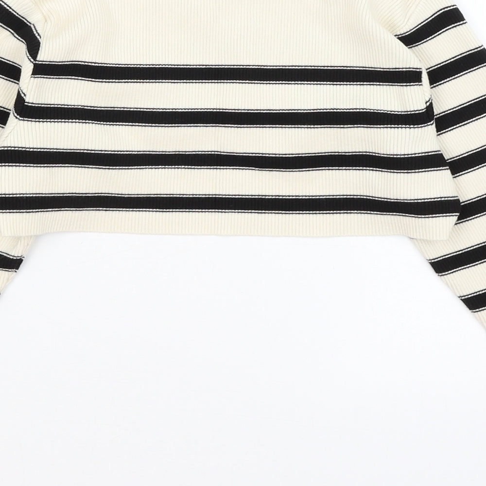 Primark Womens Ivory Striped Pullover Jumper Size L