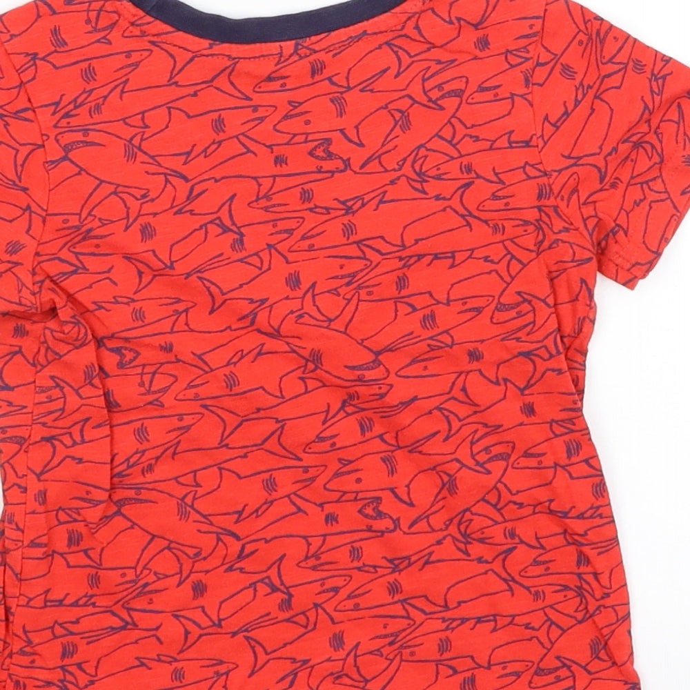 Nutmeg Baby Red Basic T-Shirt Size 12-18 Months - Sharks