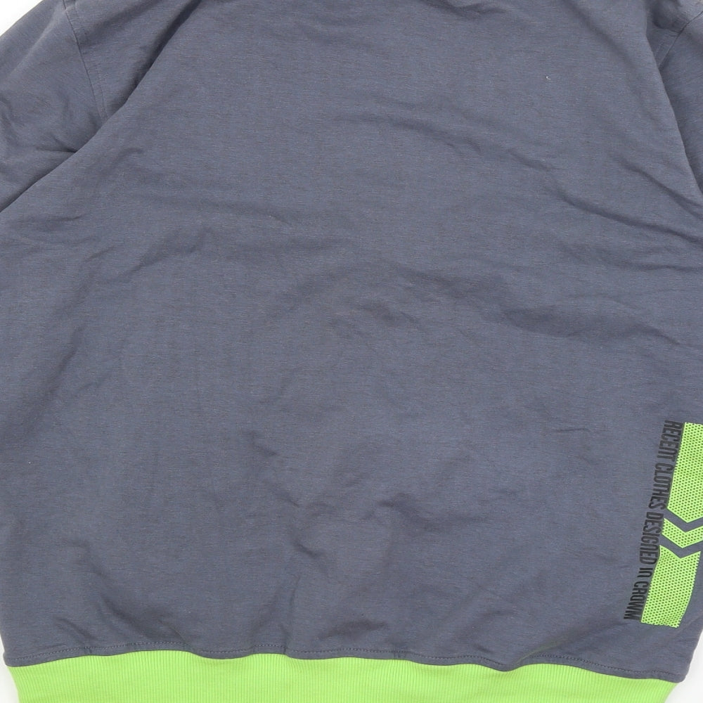 Cromns Mens Grey Full Zip Jumper Size M