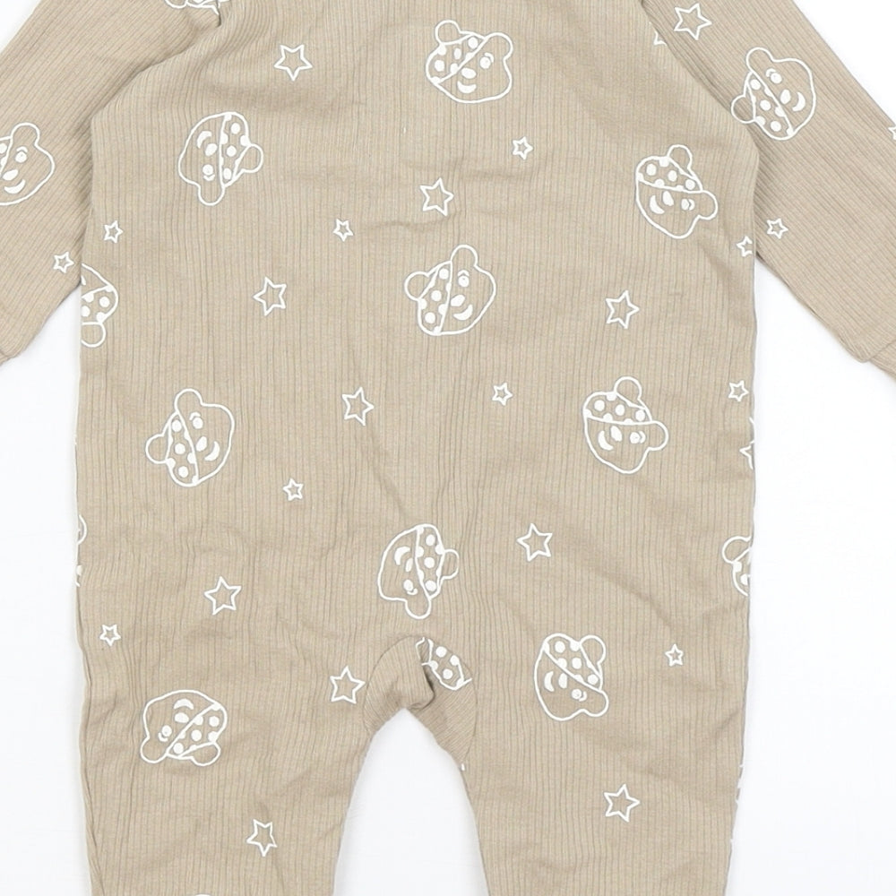 George Baby Brown Babygrow One-Piece Size 0-3 Months - Pudsey