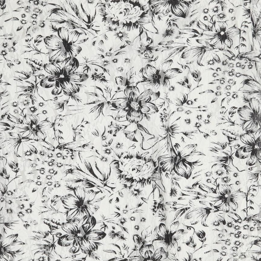 editions Womens White Floral Basic Blouse Size 10