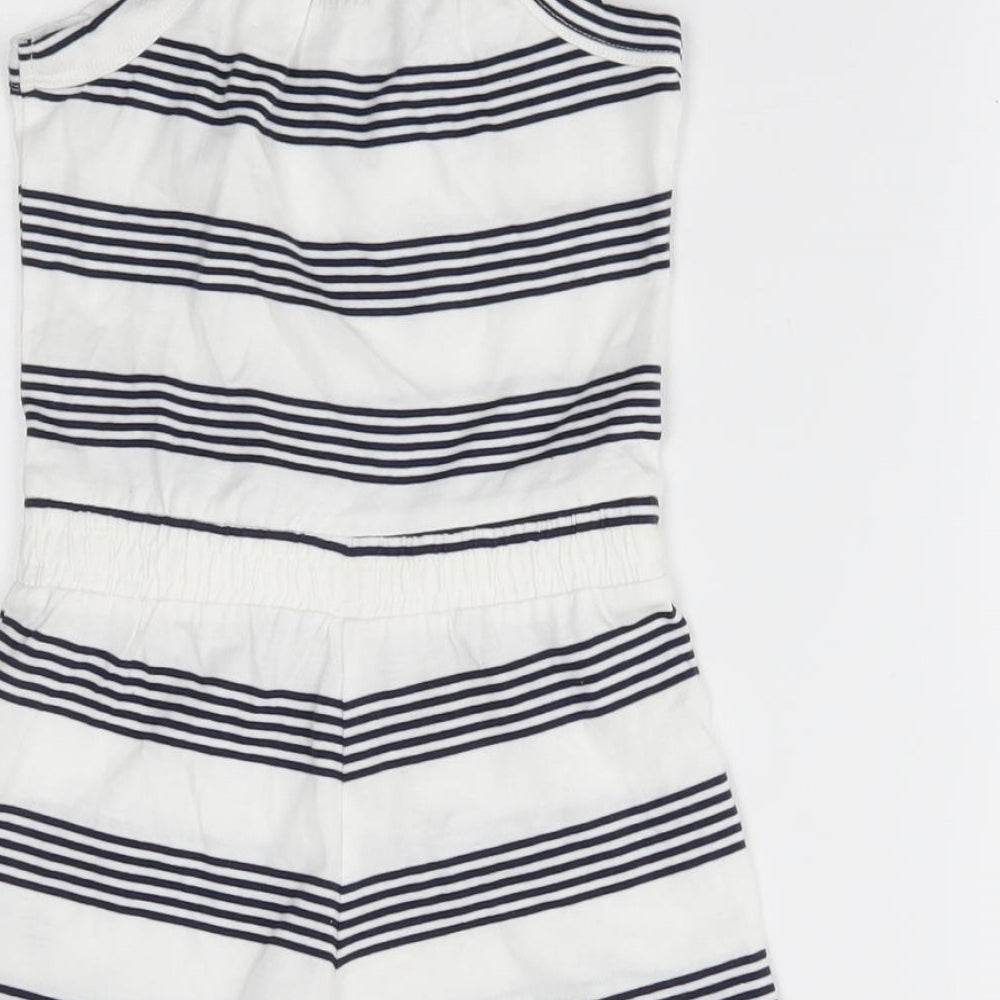 Nutmeg Girls White Striped Romper One-Piece Size 2-3 Years