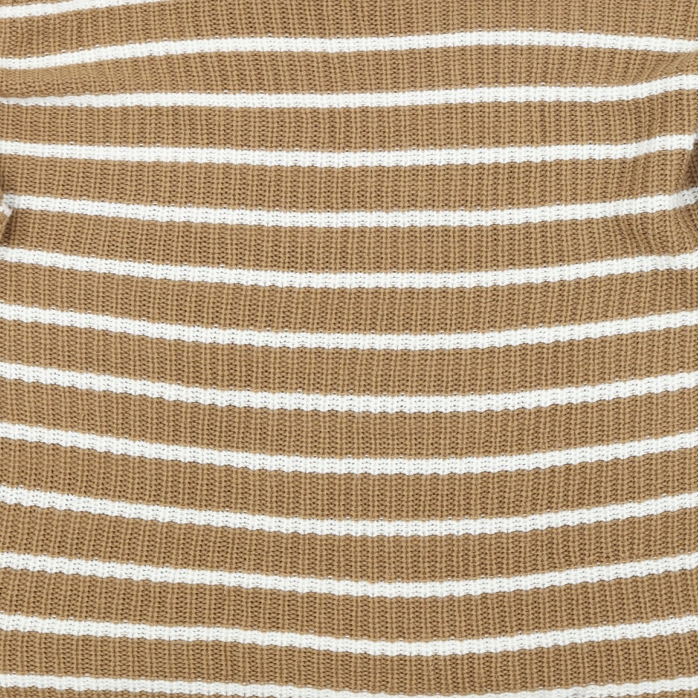 Preworn Womens Brown Striped Pullover Jumper