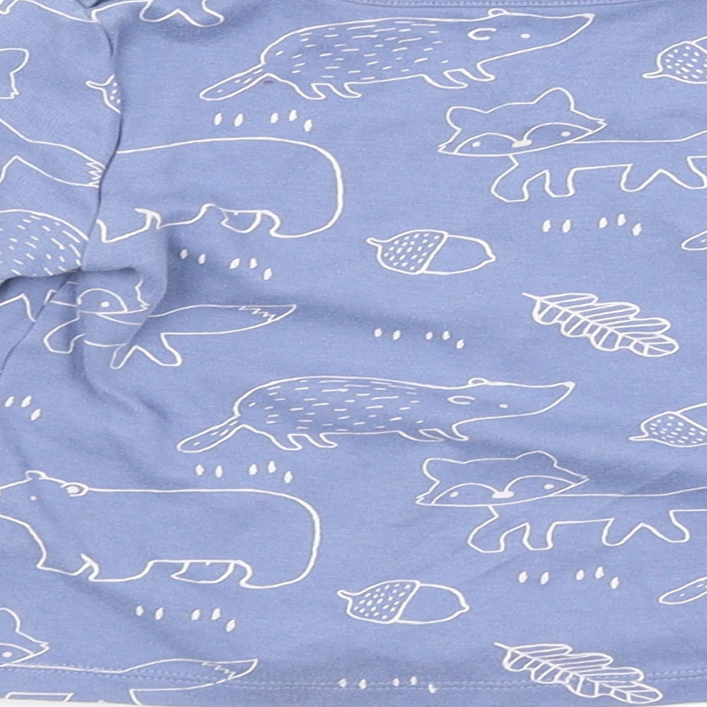 F&F Baby Blue Animal Print Basic T-Shirt Size 12-18 Months